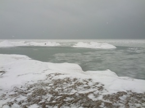 freezing Lake Michigan